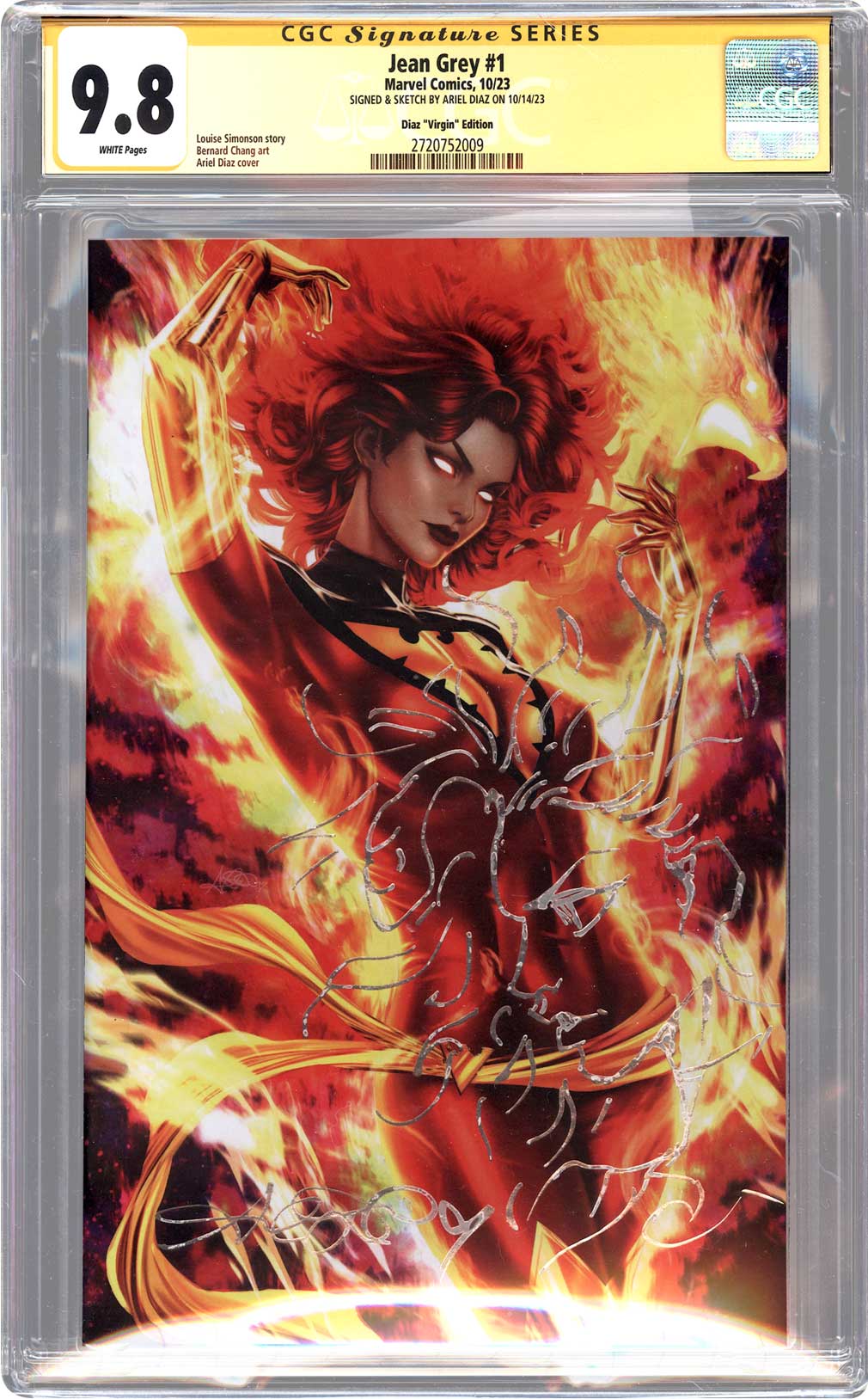 Jean Grey #1 CGC SS 9.8 Signed/Sketched by Ariel Diaz Phoenix | Slab of The Day –  Feb 13