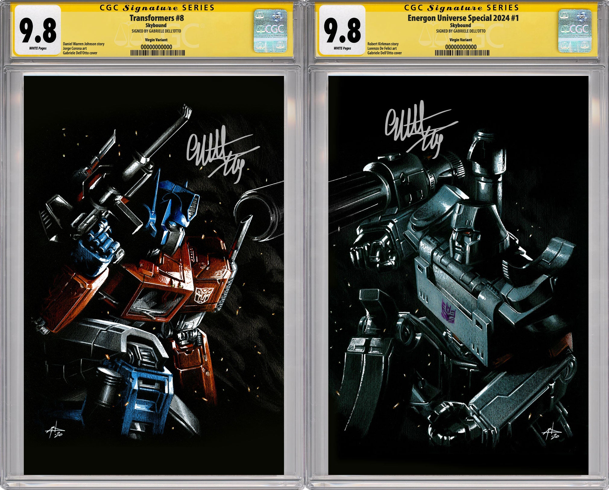 Transformers #8 / Energon Universe Special 2024 #1 CGC SS CONNECTING SET |  Gabriele Dell'Otto